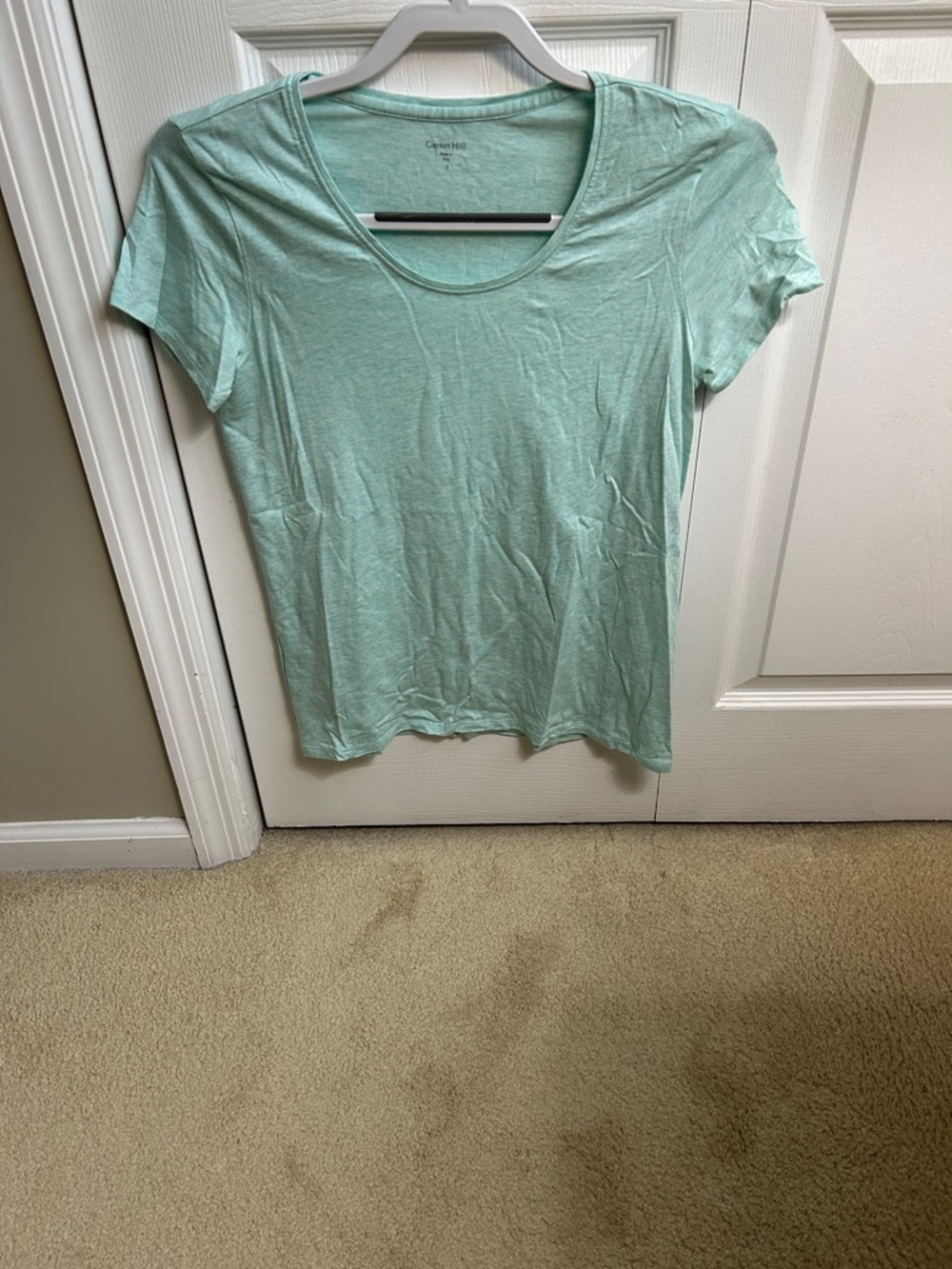 Garnet Hill Mint Color Lightweight Scoop Neck Tee - Picture 2 of 7